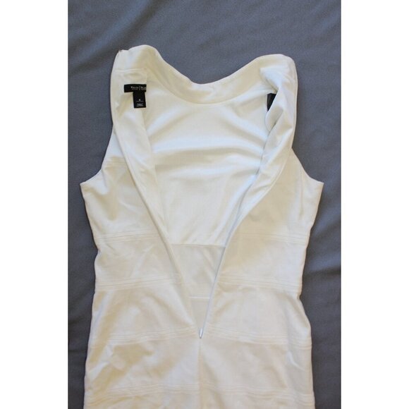 White House Black Market Head Turning Sheath White Mini Dress size 4 Career - Picture 8 of 11